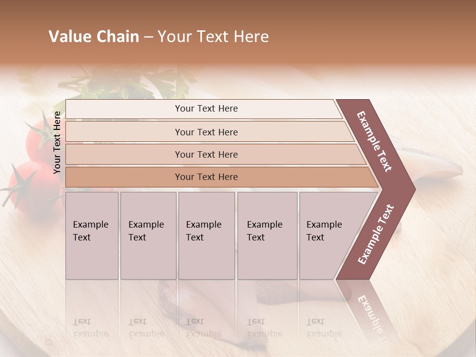A Wooden Cutting Board Topped With Meat And Vegetables PowerPoint Template