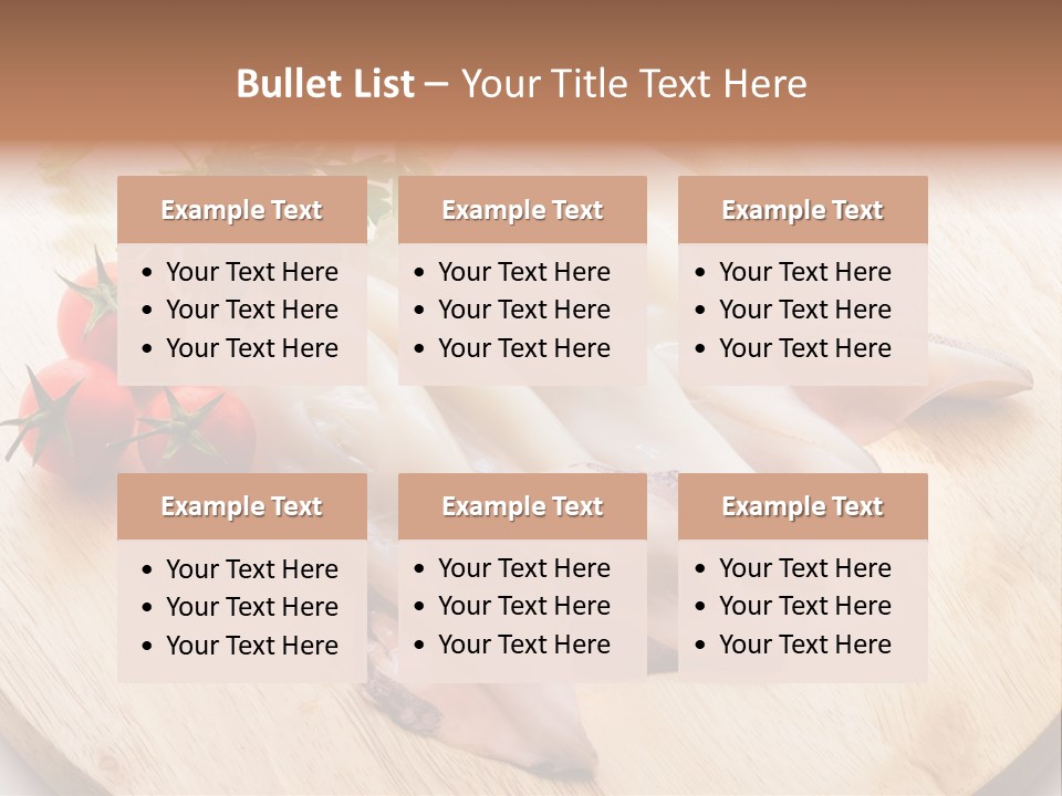 A Wooden Cutting Board Topped With Meat And Vegetables PowerPoint Template
