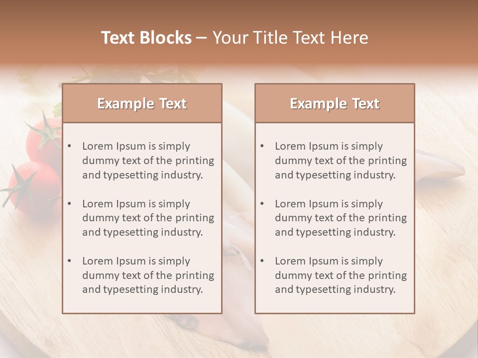 A Wooden Cutting Board Topped With Meat And Vegetables PowerPoint Template