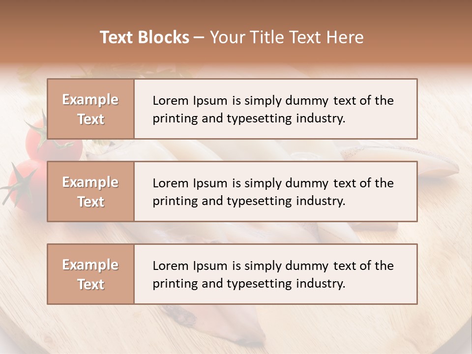 A Wooden Cutting Board Topped With Meat And Vegetables PowerPoint Template