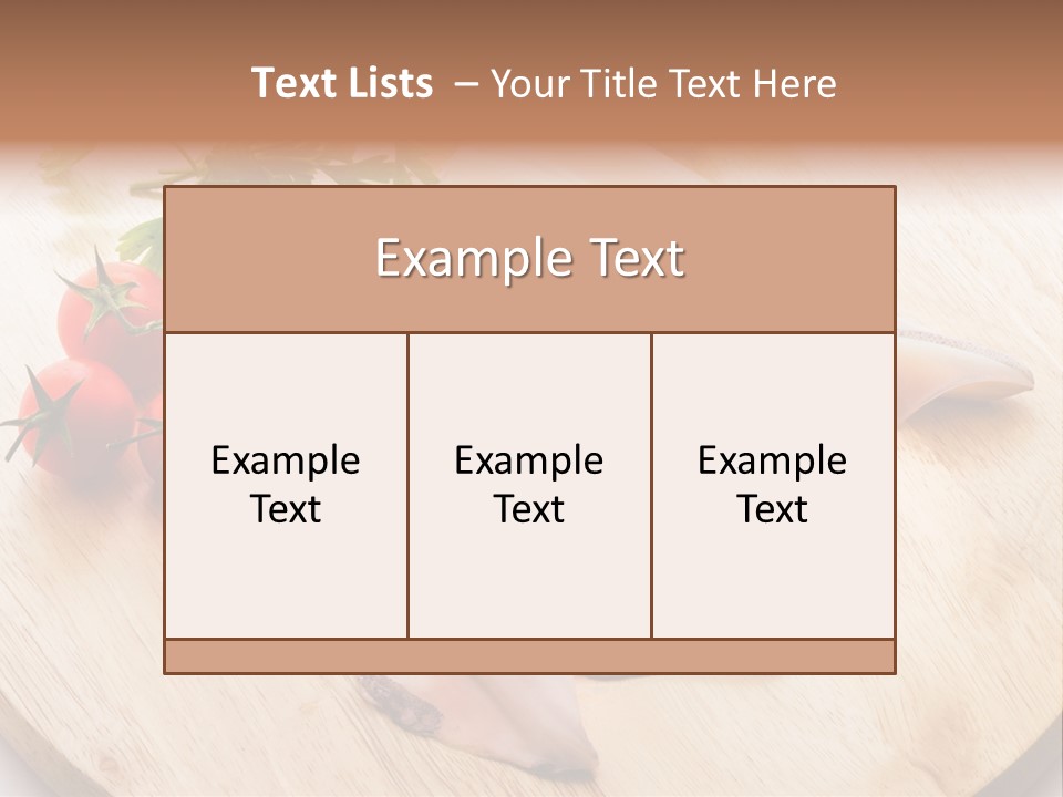 A Wooden Cutting Board Topped With Meat And Vegetables PowerPoint Template