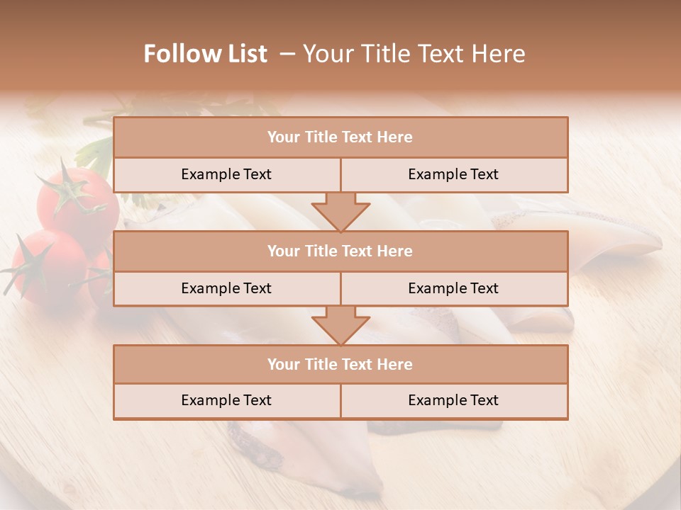 A Wooden Cutting Board Topped With Meat And Vegetables PowerPoint Template