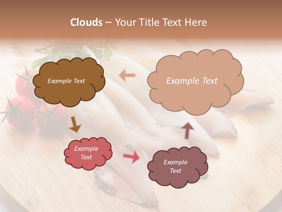 A Wooden Cutting Board Topped With Meat And Vegetables PowerPoint Template