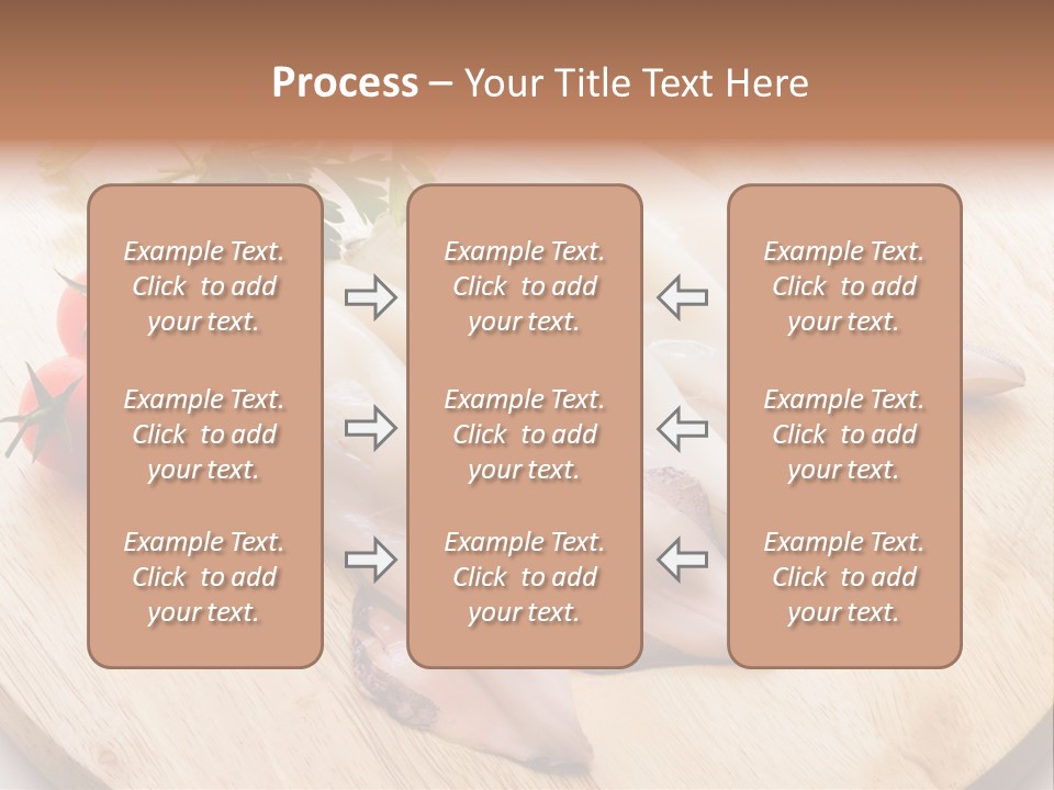 A Wooden Cutting Board Topped With Meat And Vegetables PowerPoint Template
