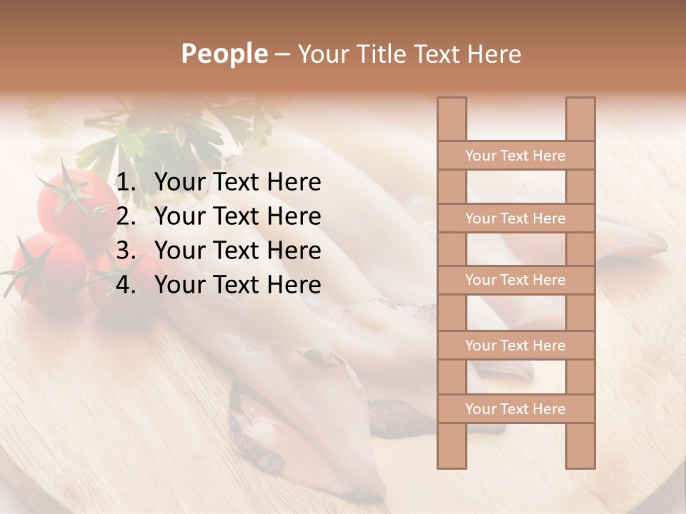 A Wooden Cutting Board Topped With Meat And Vegetables PowerPoint Template
