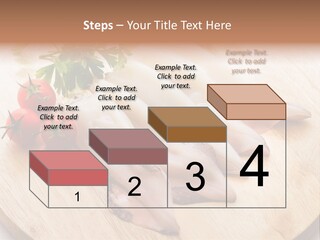 A Wooden Cutting Board Topped With Meat And Vegetables PowerPoint Template