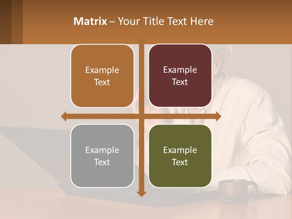A Woman Sitting At A Table With A Laptop In Front Of Her PowerPoint Template