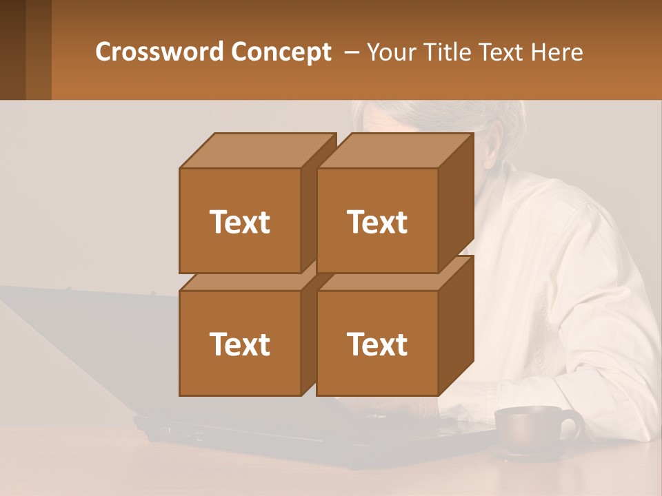 A Woman Sitting At A Table With A Laptop In Front Of Her PowerPoint Template