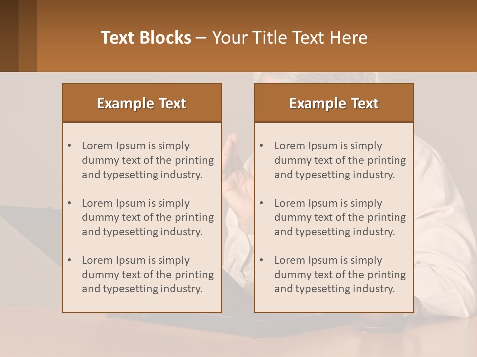 A Woman Sitting At A Table With A Laptop In Front Of Her PowerPoint Template