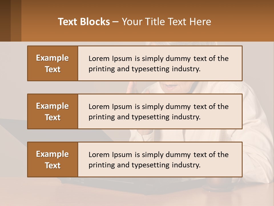 A Woman Sitting At A Table With A Laptop In Front Of Her PowerPoint Template