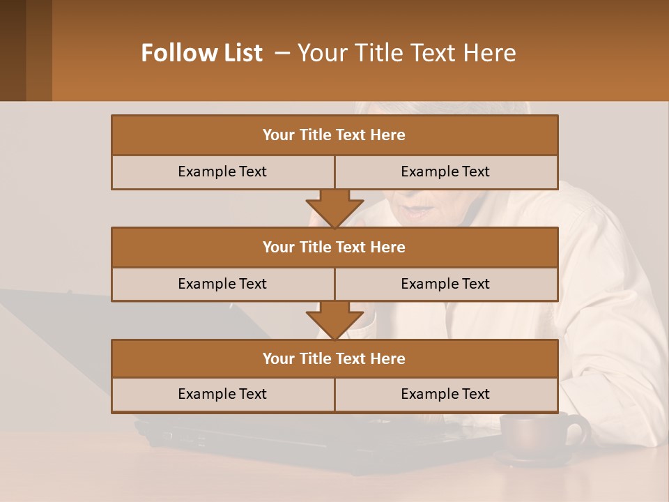 A Woman Sitting At A Table With A Laptop In Front Of Her PowerPoint Template