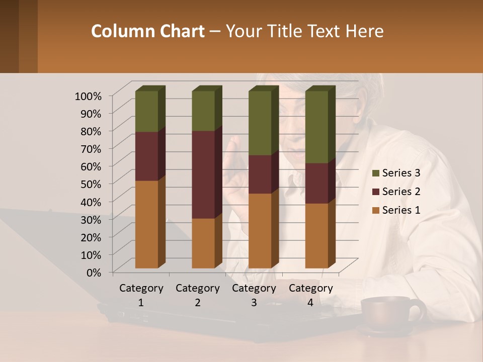 A Woman Sitting At A Table With A Laptop In Front Of Her PowerPoint Template