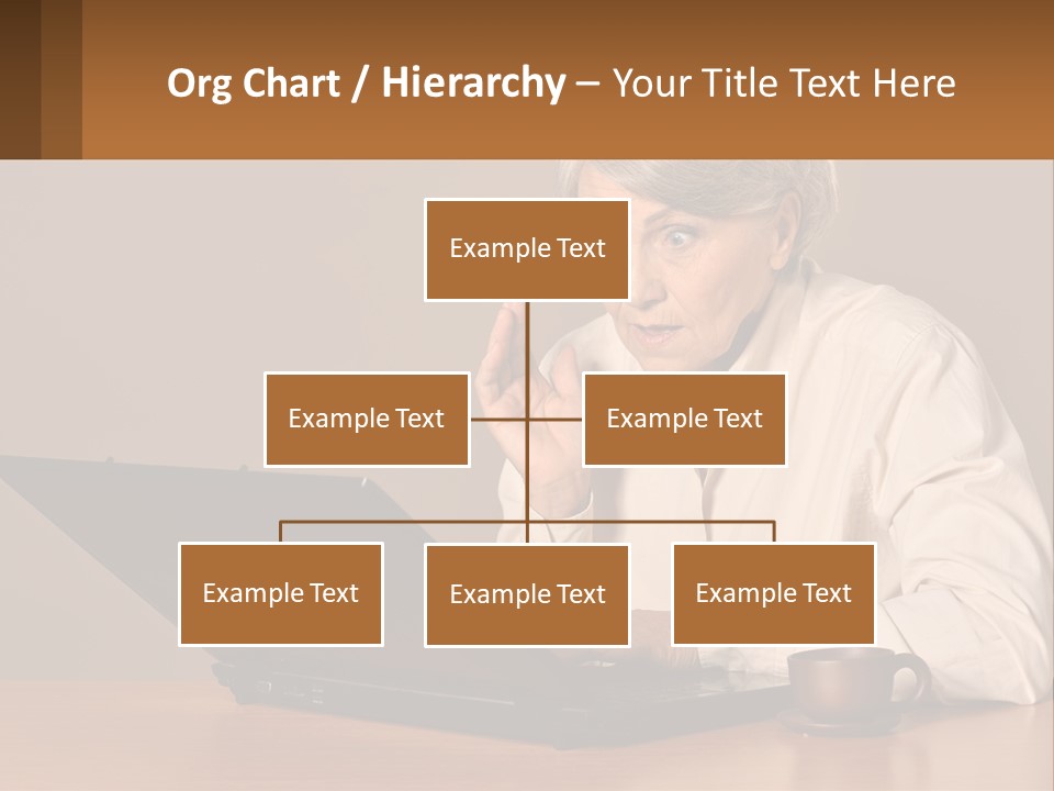 A Woman Sitting At A Table With A Laptop In Front Of Her PowerPoint Template