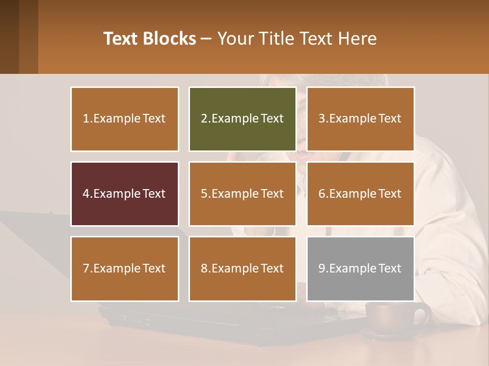 A Woman Sitting At A Table With A Laptop In Front Of Her PowerPoint Template