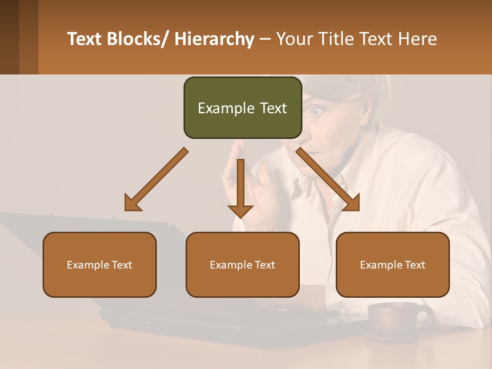 A Woman Sitting At A Table With A Laptop In Front Of Her PowerPoint Template