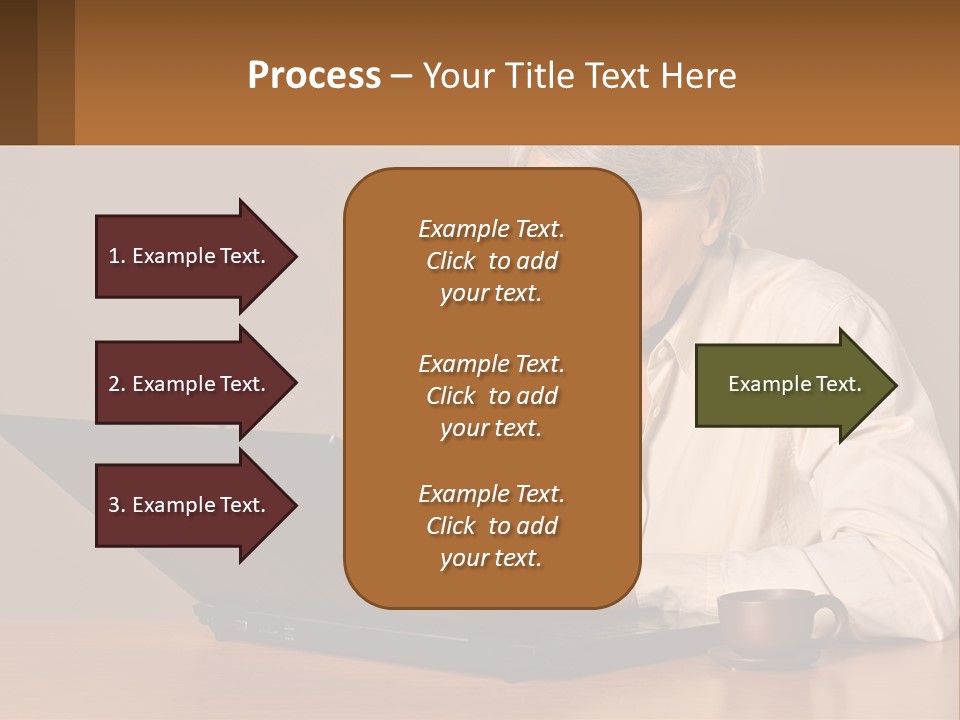 A Woman Sitting At A Table With A Laptop In Front Of Her PowerPoint Template