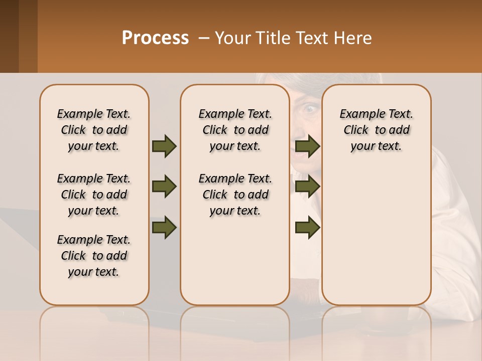 A Woman Sitting At A Table With A Laptop In Front Of Her PowerPoint Template