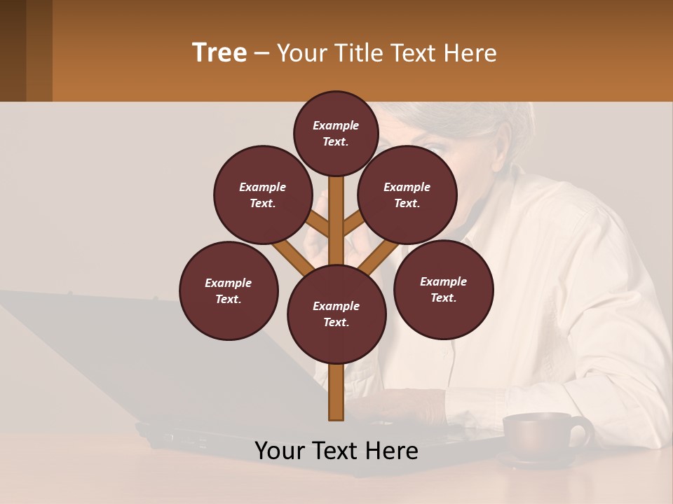 A Woman Sitting At A Table With A Laptop In Front Of Her PowerPoint Template