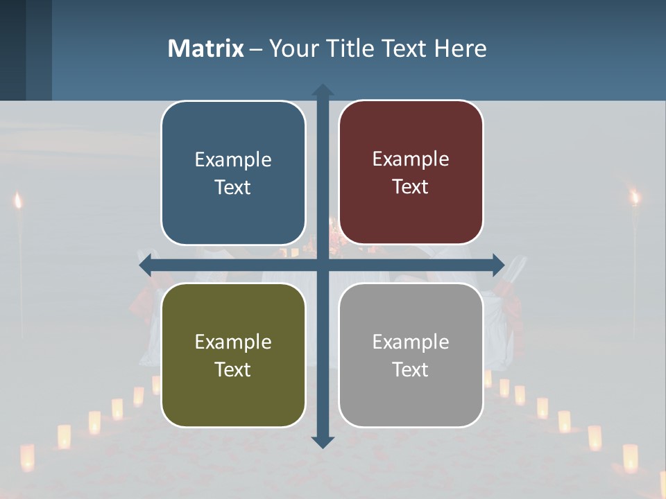 A Man And Woman Sitting At A Table On The Beach PowerPoint Template