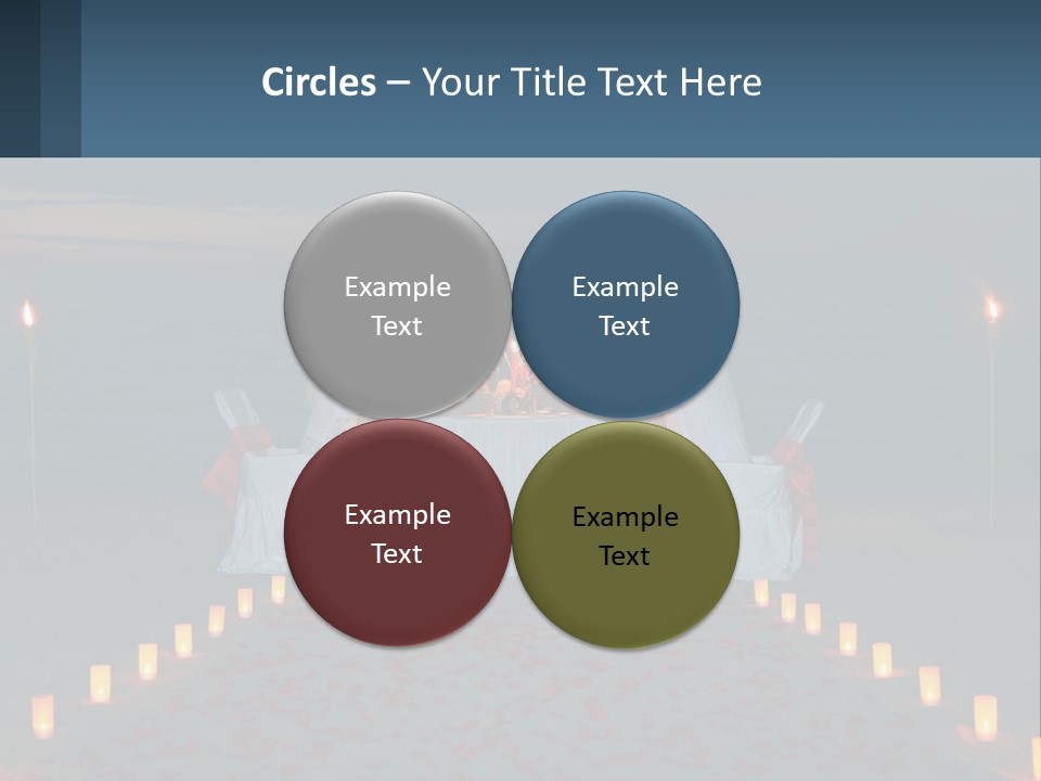 A Man And Woman Sitting At A Table On The Beach PowerPoint Template