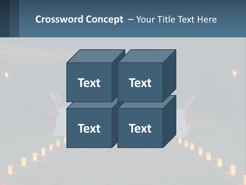 A Man And Woman Sitting At A Table On The Beach PowerPoint Template