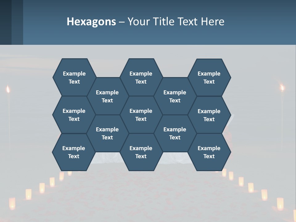 A Man And Woman Sitting At A Table On The Beach PowerPoint Template