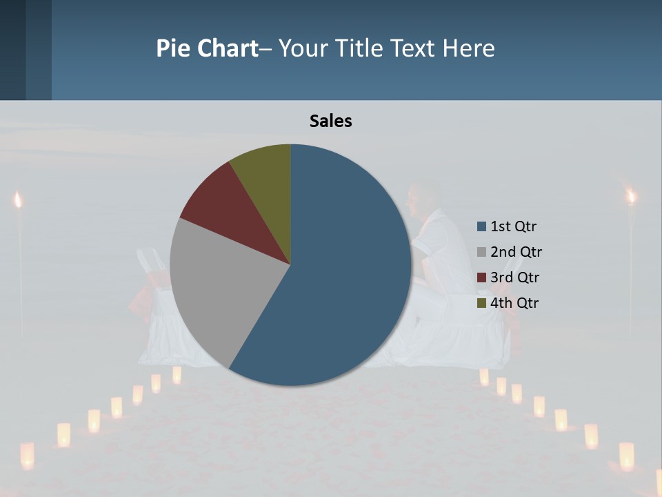 A Man And Woman Sitting At A Table On The Beach PowerPoint Template
