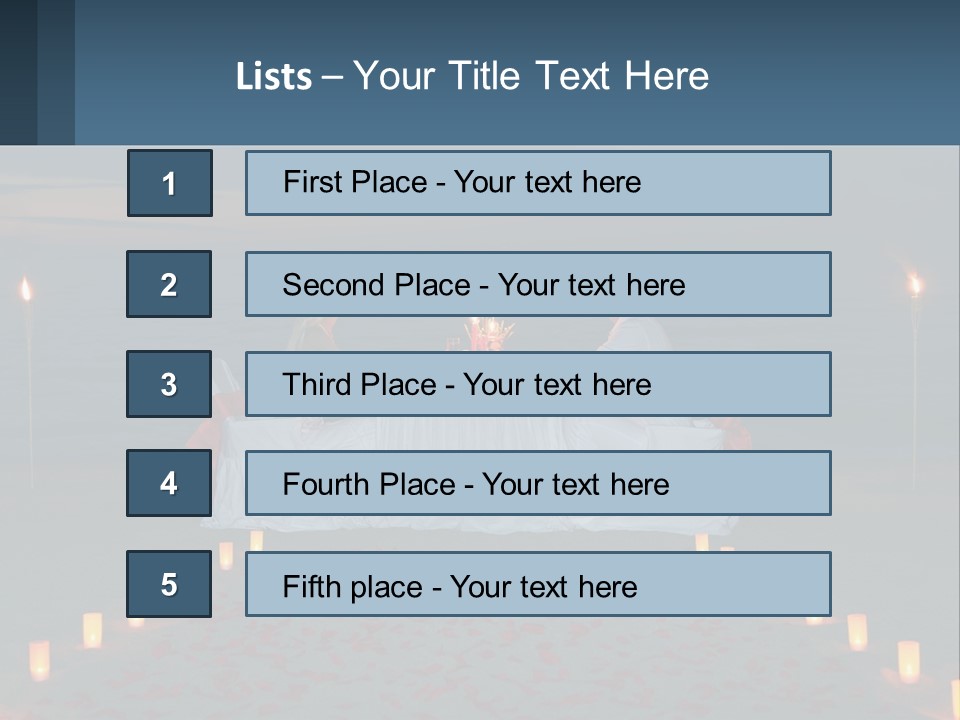 A Man And Woman Sitting At A Table On The Beach PowerPoint Template