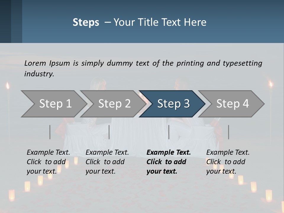 A Man And Woman Sitting At A Table On The Beach PowerPoint Template