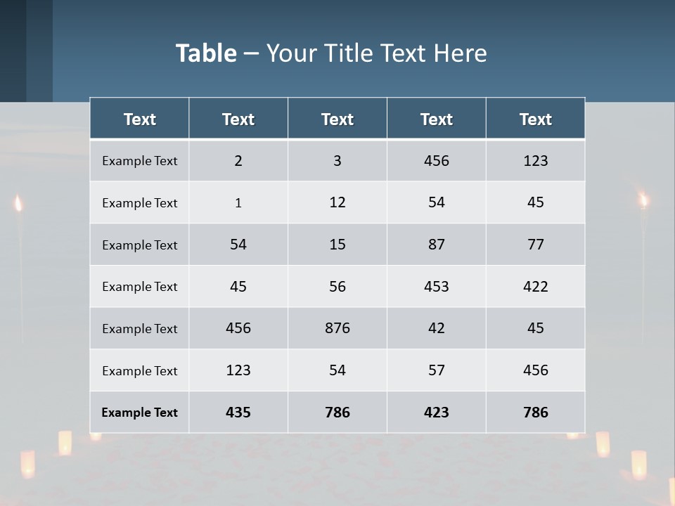 A Man And Woman Sitting At A Table On The Beach PowerPoint Template