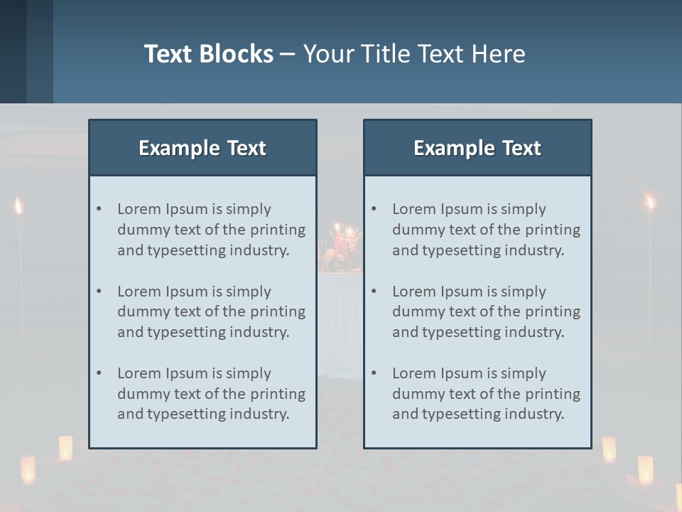 A Man And Woman Sitting At A Table On The Beach PowerPoint Template