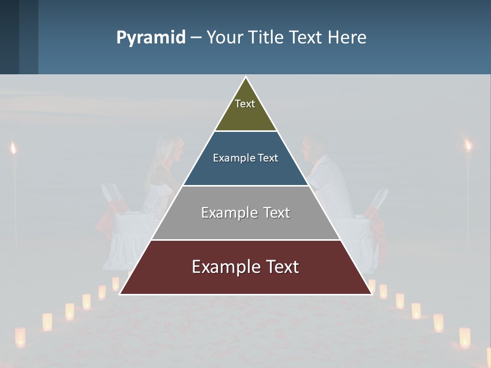 A Man And Woman Sitting At A Table On The Beach PowerPoint Template