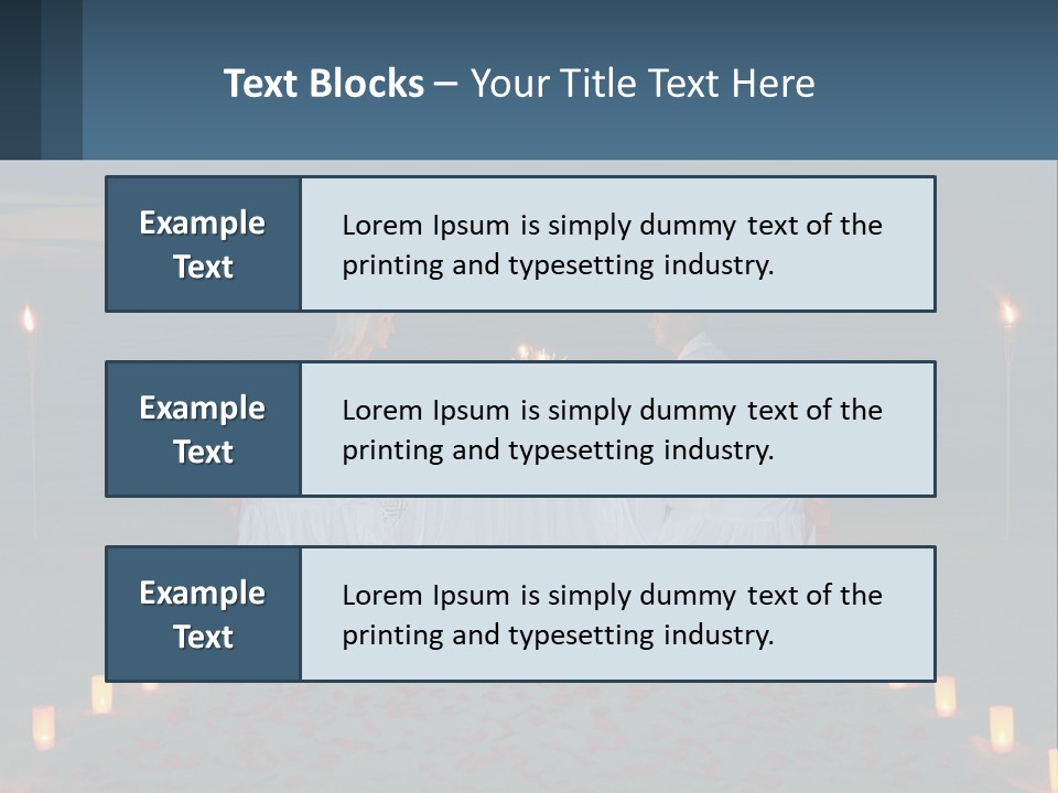 A Man And Woman Sitting At A Table On The Beach PowerPoint Template