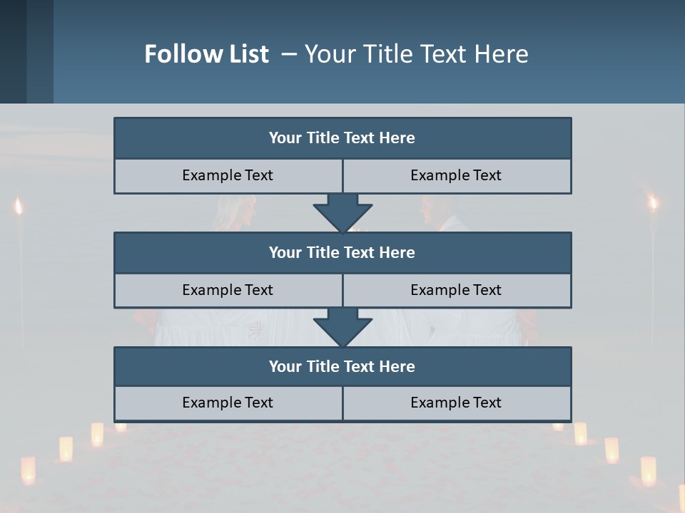 A Man And Woman Sitting At A Table On The Beach PowerPoint Template