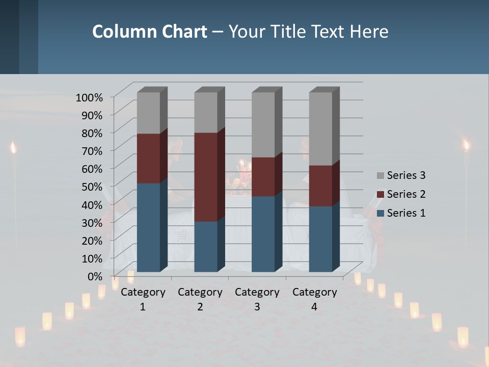A Man And Woman Sitting At A Table On The Beach PowerPoint Template