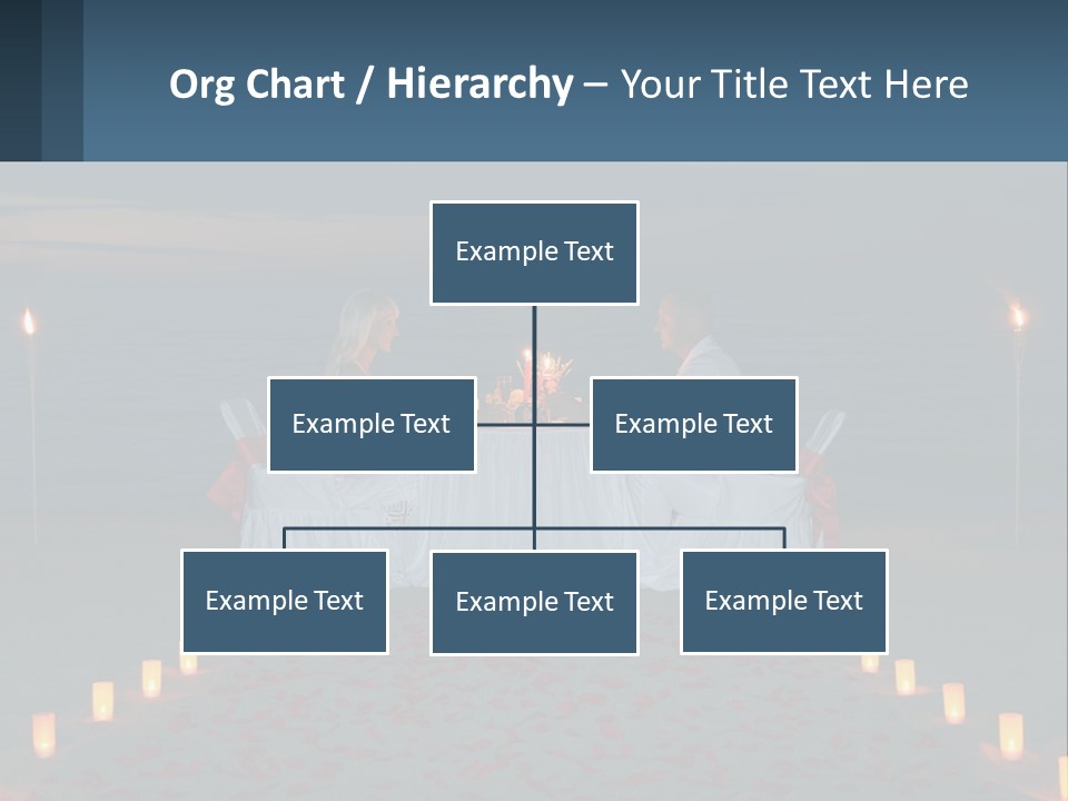 A Man And Woman Sitting At A Table On The Beach PowerPoint Template