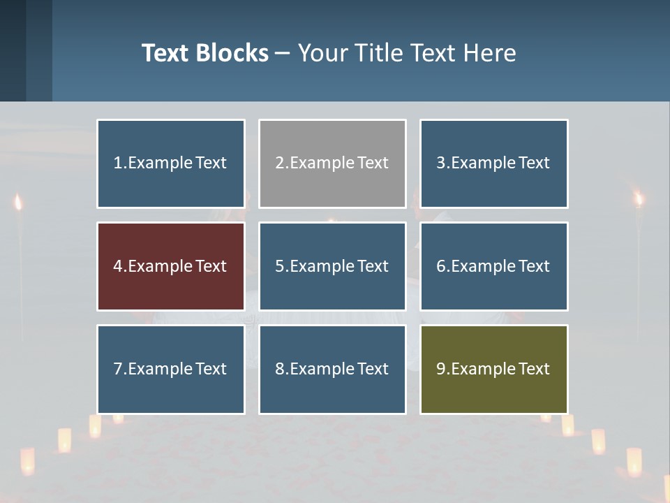 A Man And Woman Sitting At A Table On The Beach PowerPoint Template