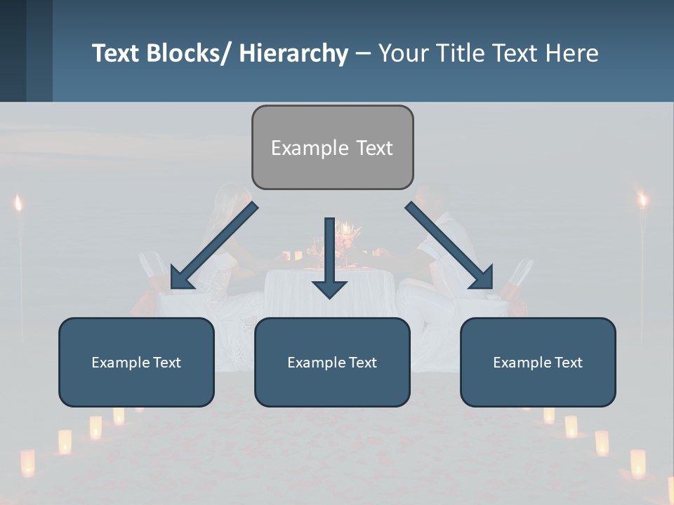 A Man And Woman Sitting At A Table On The Beach PowerPoint Template