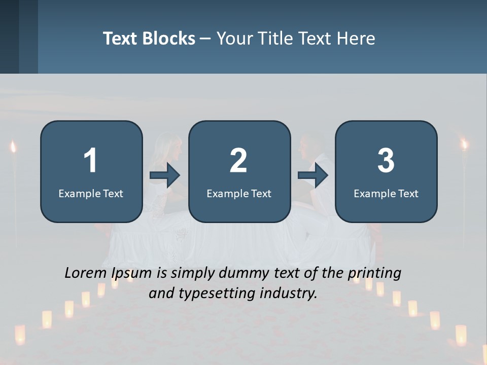 A Man And Woman Sitting At A Table On The Beach PowerPoint Template