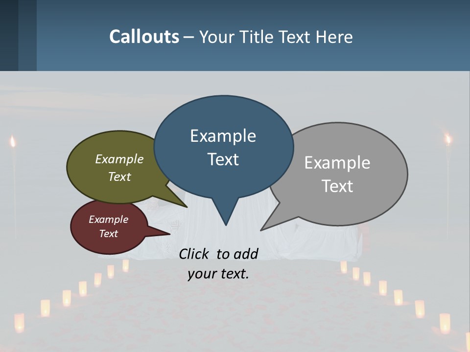 A Man And Woman Sitting At A Table On The Beach PowerPoint Template