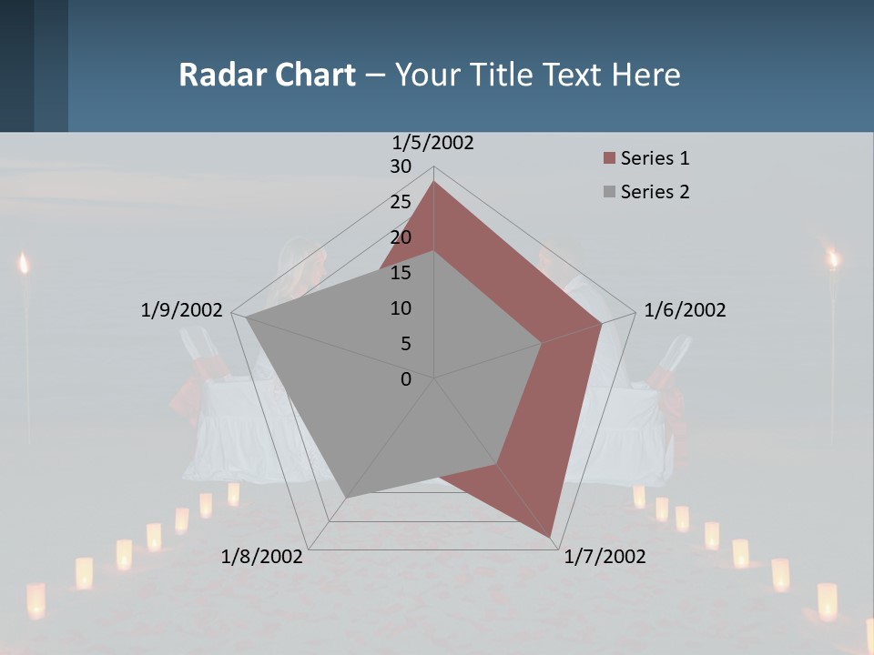 A Man And Woman Sitting At A Table On The Beach PowerPoint Template