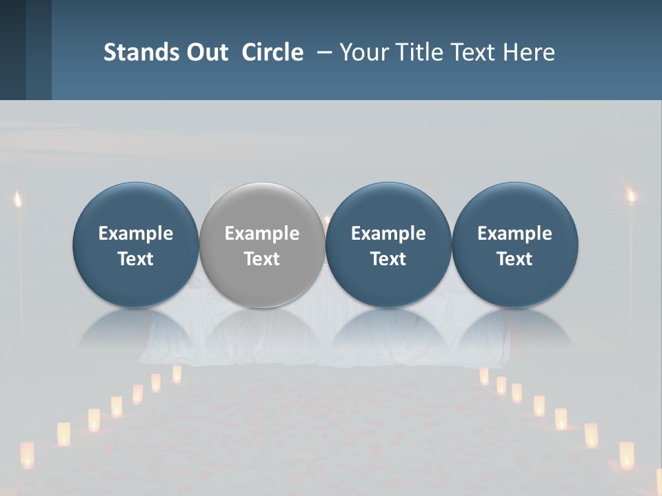 A Man And Woman Sitting At A Table On The Beach PowerPoint Template