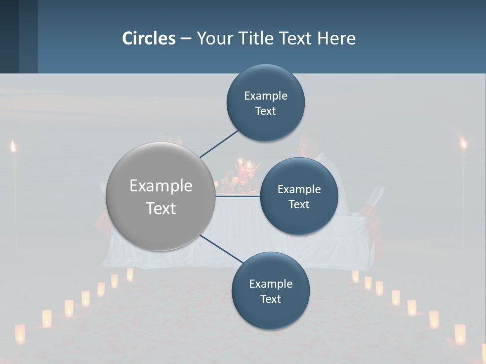 A Man And Woman Sitting At A Table On The Beach PowerPoint Template