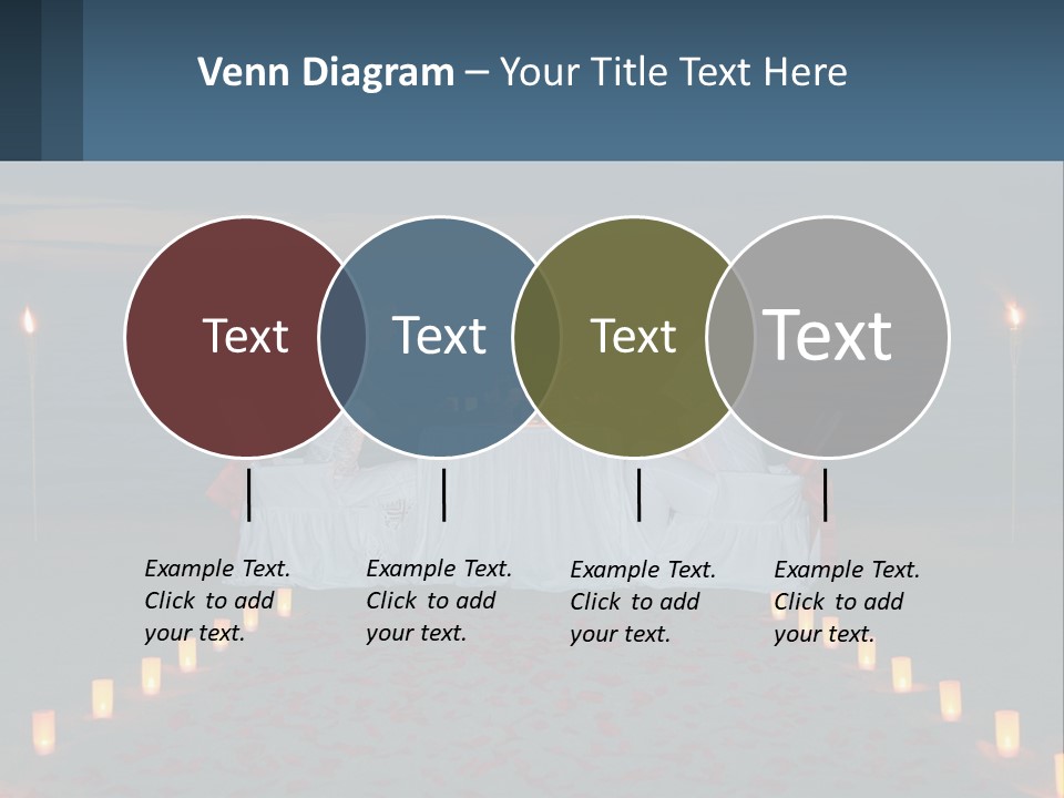 A Man And Woman Sitting At A Table On The Beach PowerPoint Template