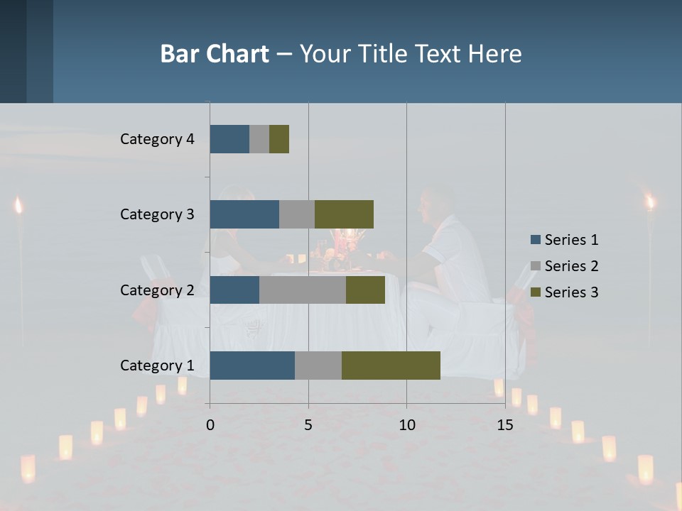 A Man And Woman Sitting At A Table On The Beach PowerPoint Template