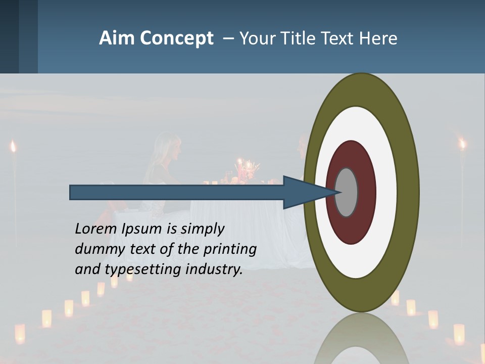 A Man And Woman Sitting At A Table On The Beach PowerPoint Template