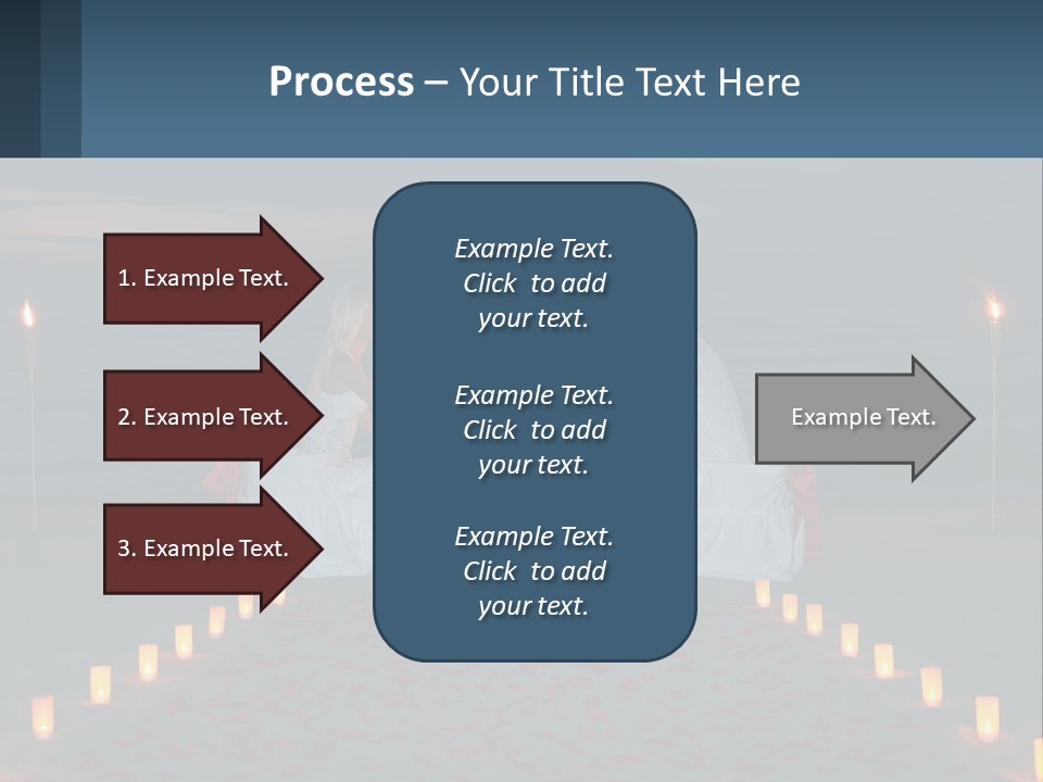 A Man And Woman Sitting At A Table On The Beach PowerPoint Template