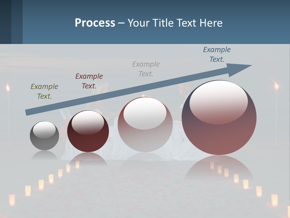 A Man And Woman Sitting At A Table On The Beach PowerPoint Template