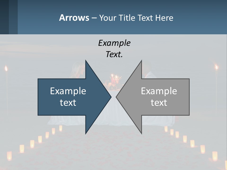 A Man And Woman Sitting At A Table On The Beach PowerPoint Template