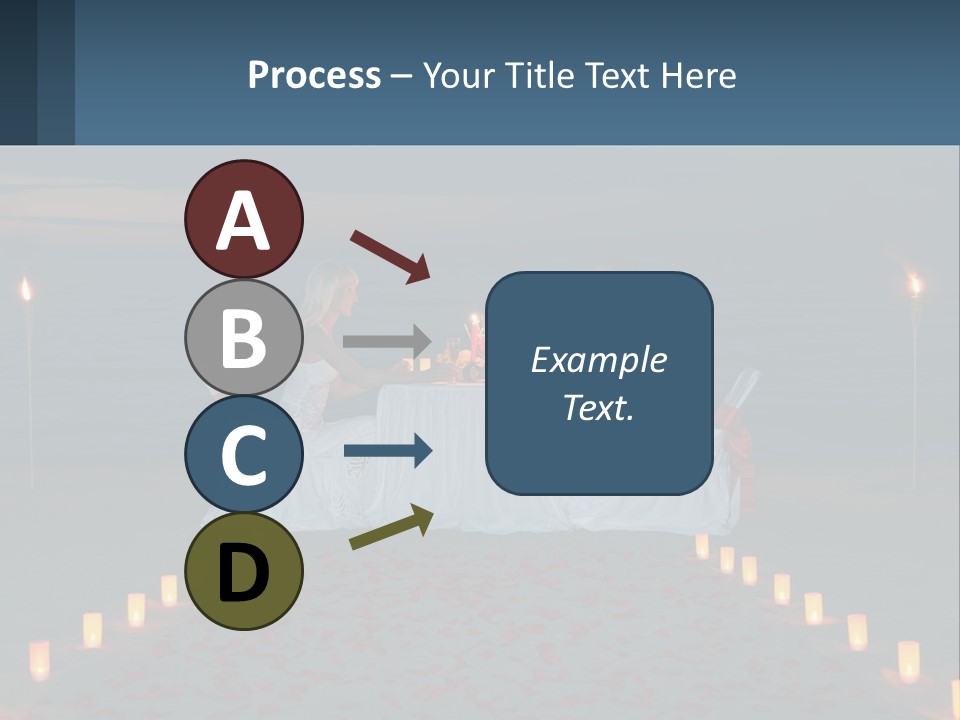 A Man And Woman Sitting At A Table On The Beach PowerPoint Template